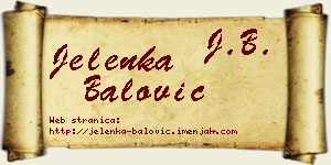 Jelenka Balović vizit kartica